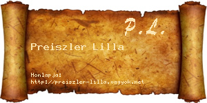 Preiszler Lilla névjegykártya
